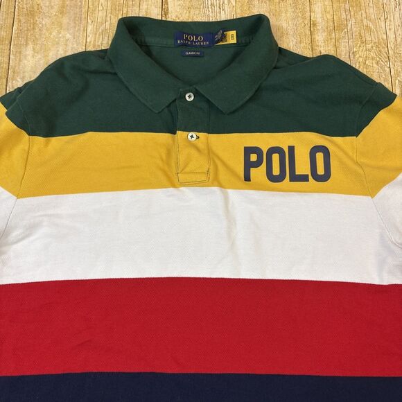 Polo Ralph Lauren Spellout Polo Shirt Colorblock XXL 2XL - Picture 6 of 12